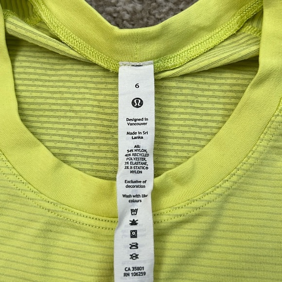 Lululemon Swiftly Tech Long-Sleeve Shirt 2.0 Race Length Electric Lemon - Picture 6 of 11